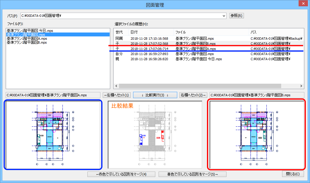 比較とマージ