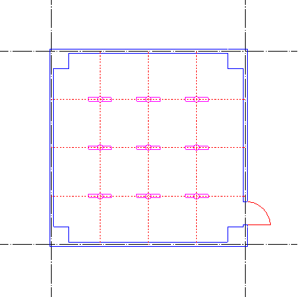 割付線を作図し、照明器具が配置