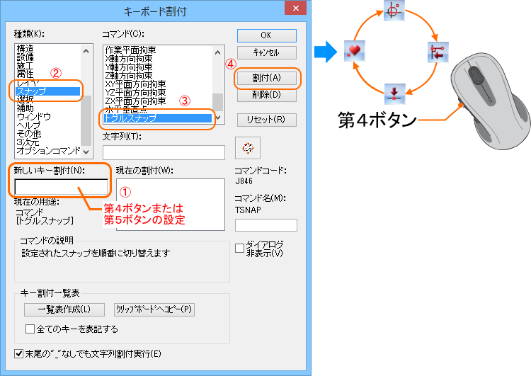 「キーボード割付」コマンド