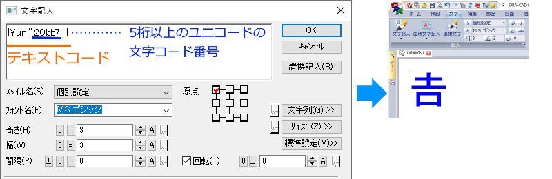 テキストコードに変換され表示